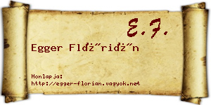 Egger Flórián névjegykártya